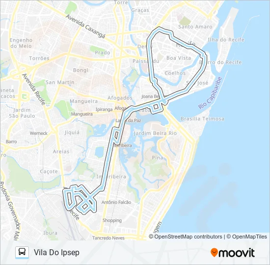 122 VILA DO IPSEP Bus Line Map