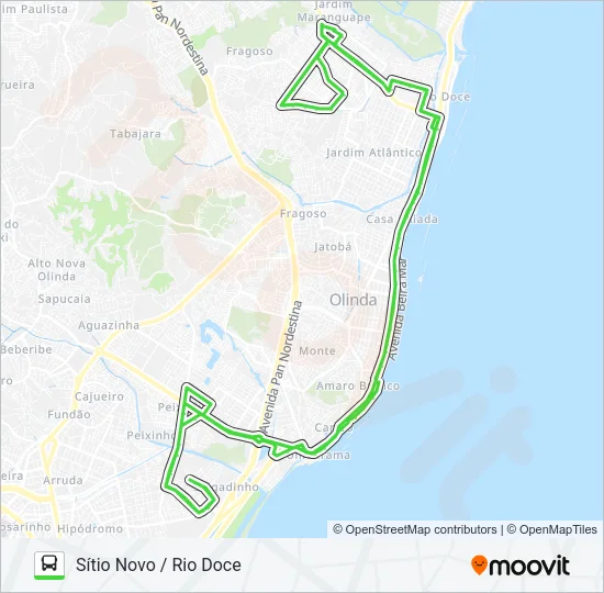 885 SÍTIO NOVO / RIO DOCE Bus Line Map