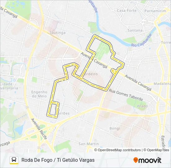 2416 RODA DE FOGO / TI GETÚLIO VARGAS Bus Line Map