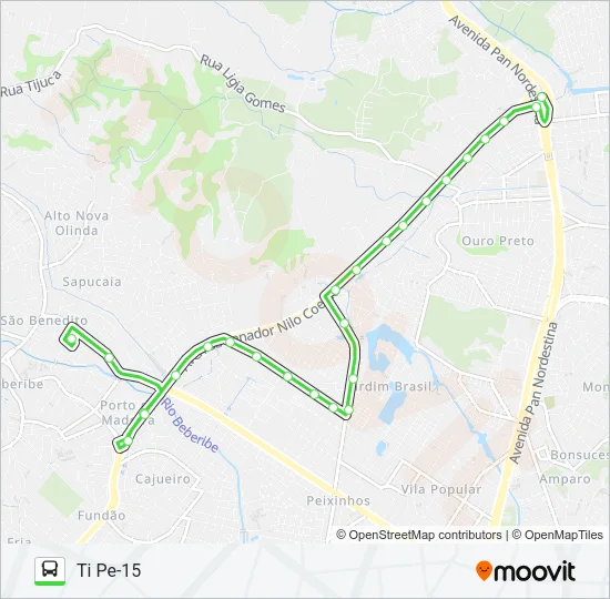 883 TI XAMBÁ / TI PE-15 Bus Line Map