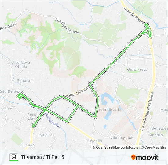 883 TI XAMBÁ / TI PE-15 Bus Line Map