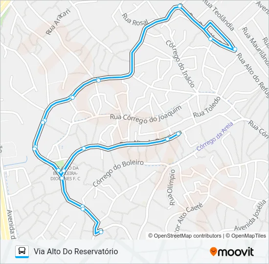 C117 ALTO DO REFÚGIO / ALTO DA BRASILEIRA Bus Line Map
