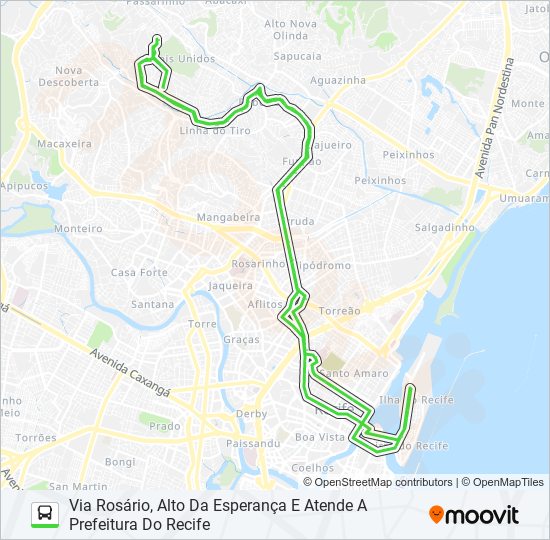 Mapa da linha 746 ALTO DO CAPITÃO de ônibus