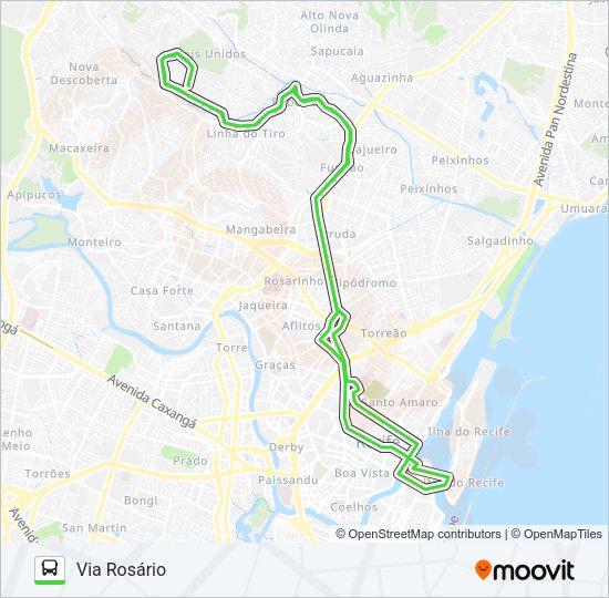 Mapa da linha 746 ALTO DO CAPITÃO de ônibus