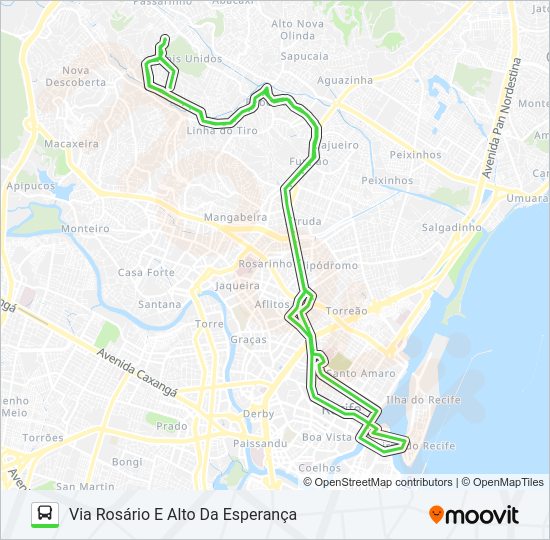 Mapa da linha 746 ALTO DO CAPITÃO de ônibus