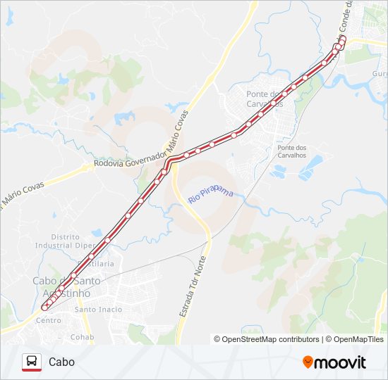 100 CABO - PONTEZINHA bus Line Map