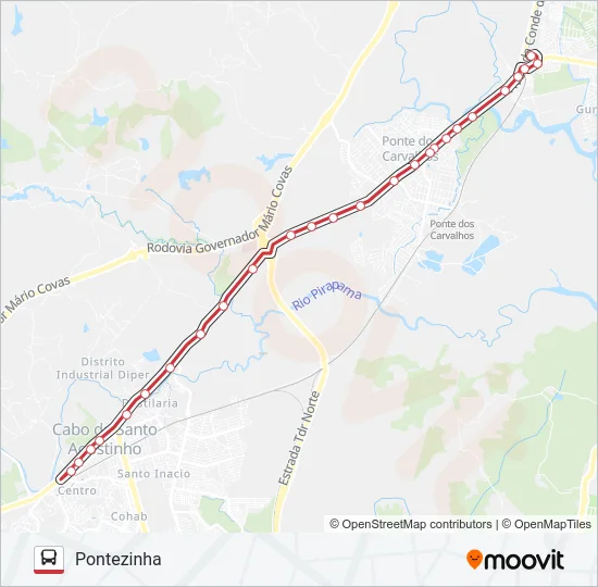 100 CABO - PONTEZINHA Bus Line Map