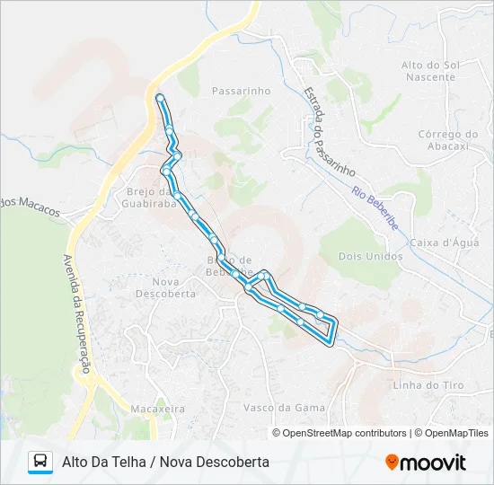C120 ALTO DA TELHA / NOVA DESCOBERTA Bus Line Map