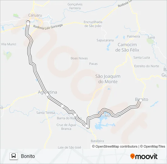 806 BONITO - CARUARU Bus Line Map