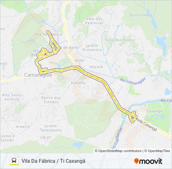 Mapa da linha 2488 VILA DA FÁBRICA / TI CAXANGÁ de ônibus