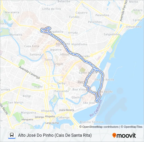 611 ALTO JOSÉ DO PINHO (CAIS DE SANTA RITA) Bus Line Map