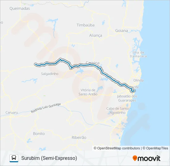 060 RECIFE - SURUBIM Bus Line Map