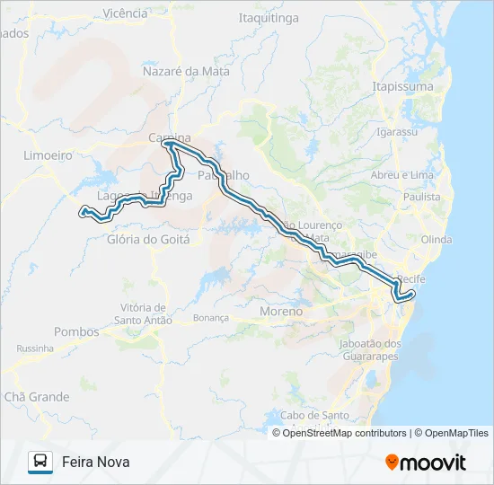 023 RECIFE - FEIRA NOVA Bus Line Map