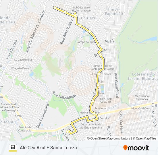 Mapa da linha 2475 TIMBI / TI CAMARAGIBE de ônibus