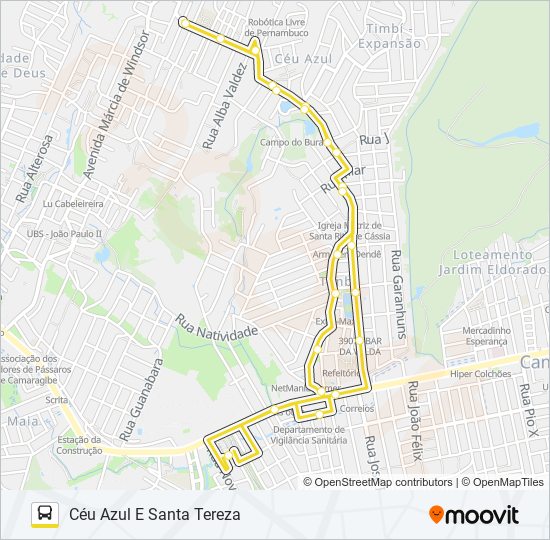 Mapa da linha 2475 TIMBI / TI CAMARAGIBE de ônibus