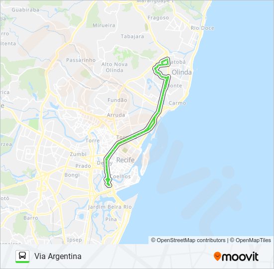 Mapa da linha 916 OURO PRETO / JOANA BEZERRA de ônibus