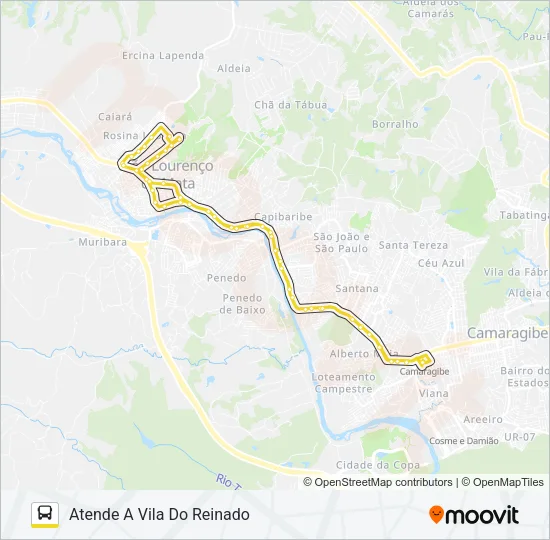 2491 SÃO LOURENÇO / TI CAMARAGIBE Bus Line Map