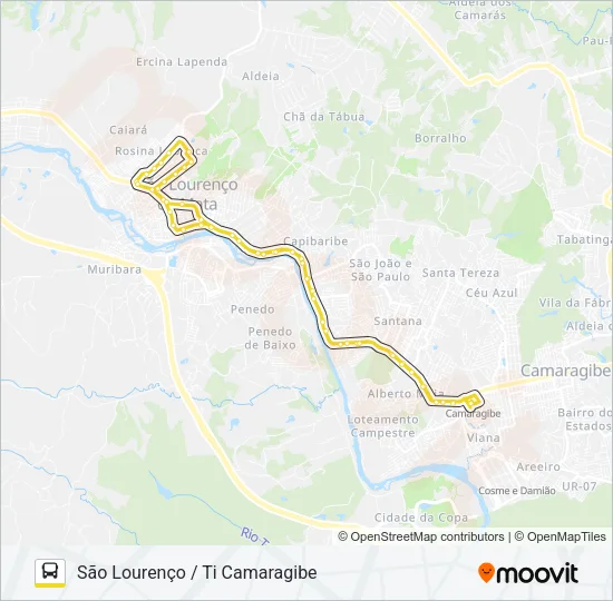 2491 SÃO LOURENÇO / TI CAMARAGIBE Bus Line Map