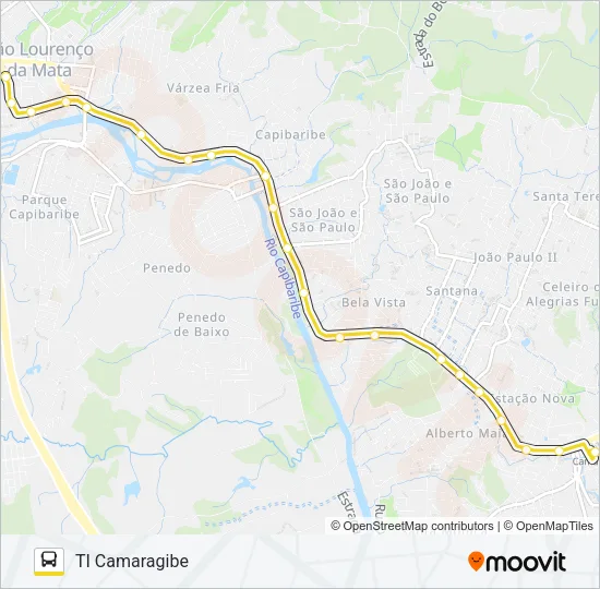 2491 SÃO LOURENÇO / TI CAMARAGIBE Bus Line Map
