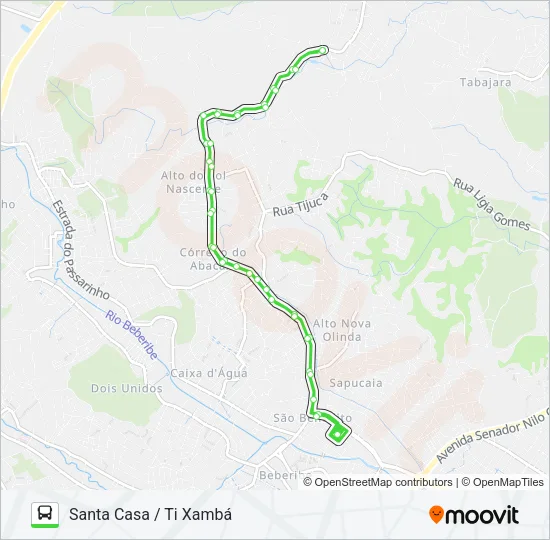 844 SANTA CASA / TI XAMBÁ Bus Line Map