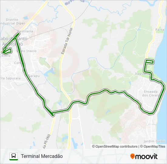 103 CABO - ITAPUAMA Bus Line Map