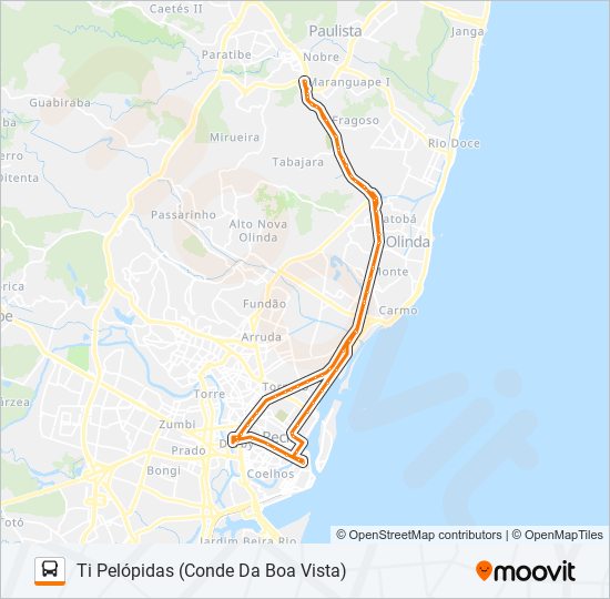 1977 TI PELÓPIDAS (CONDE DA BOA VISTA) bus Line Map