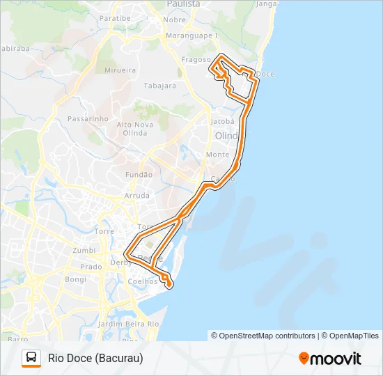 1985 RIO DOCE (BACURAU) Bus Line Map