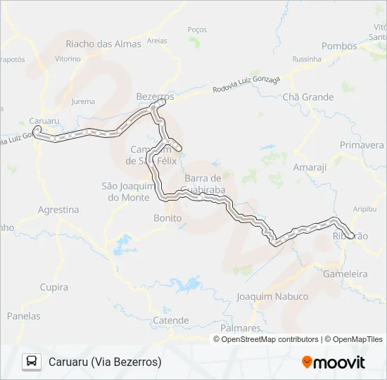 819 RIBEIRÃO - CARUARU Bus Line Map