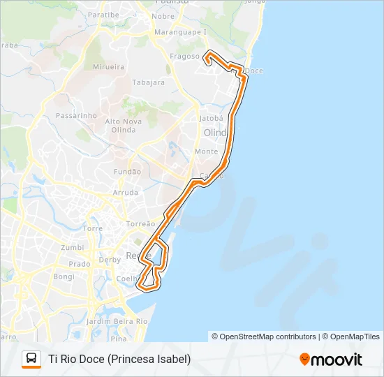 1983 TI RIO DOCE (PRINCESA ISABEL) Bus Line Map