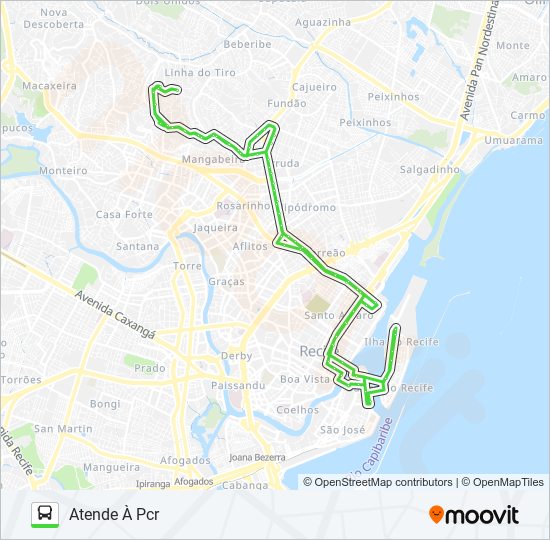 Mapa da linha 714 ALTO JOSÉ BONIFÁCIO (AV. NORTE) de ônibus