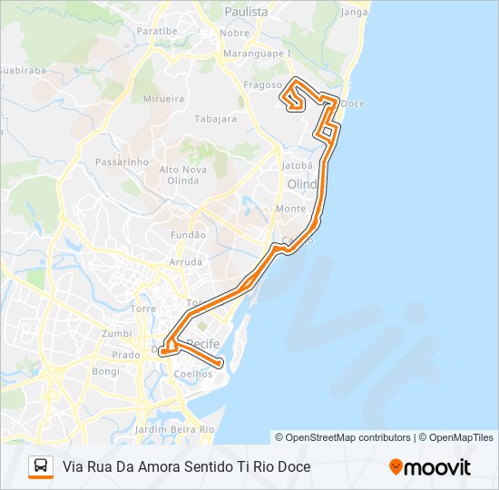 Mapa da linha 1981 TI RIO DOCE (CONDE DA BOA VISTA) de ônibus