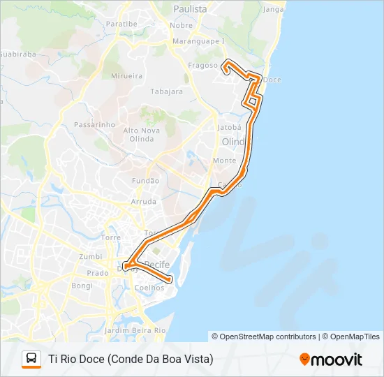 1981 TI RIO DOCE (CONDE DA BOA VISTA) Bus Line Map