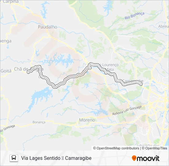 815 CHÃ DE ALEGRIA - CAMARAGIBE Bus Line Map