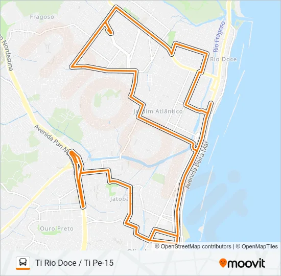 1986 TI RIO DOCE / TI PE-15 Bus Line Map