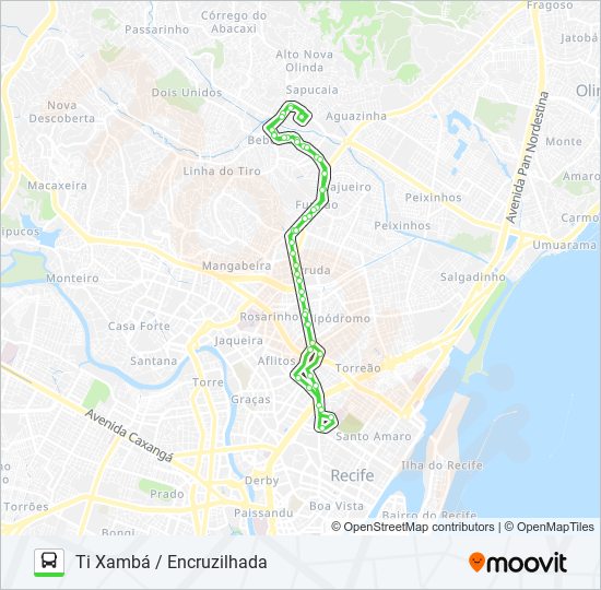 Mapa de 810 TI XAMBÁ / ENCRUZILHADA de autobús