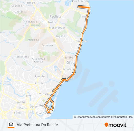 Mapa da linha 1994 CONJUNTO BEIRA MAR de ônibus