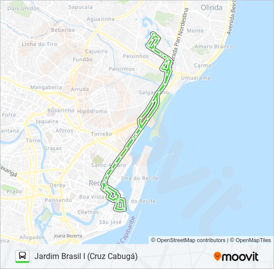 822 JARDIM BRASIL I (CRUZ CABUGÁ) bus Line Map