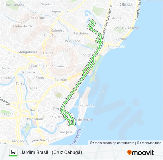 822 JARDIM BRASIL I (CRUZ CABUGÁ) Bus Line Map