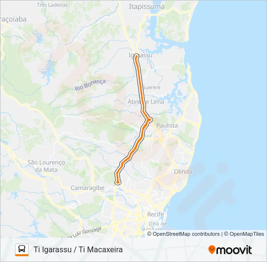 1964 TI IGARASSU / TI MACAXEIRA Bus Line Map