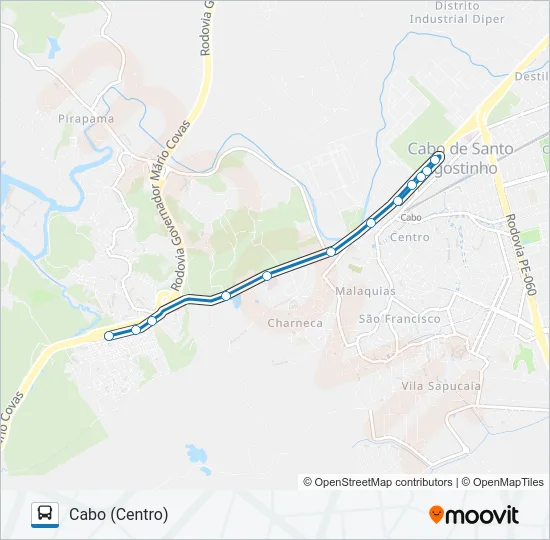 002 CABO - CHARNECA Bus Line Map
