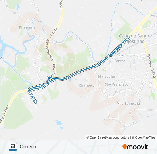002 CABO - CHARNECA Bus Line Map