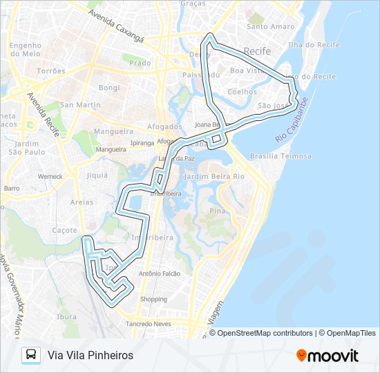 Mapa da linha 121 VILA DA SUDENE de ônibus