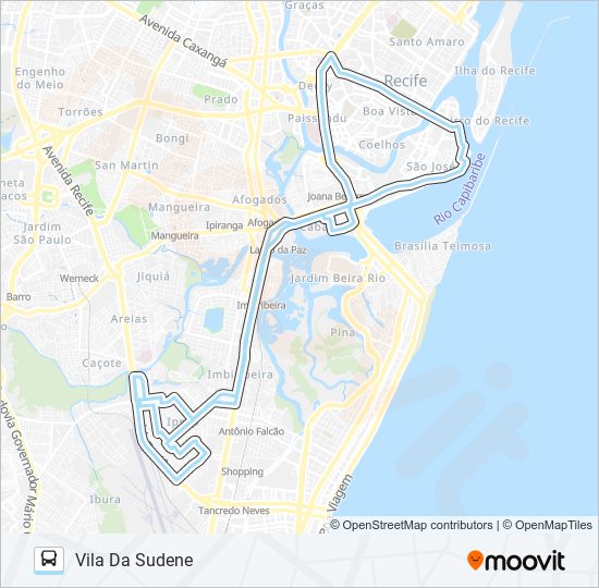 Mapa da linha 121 VILA DA SUDENE de ônibus
