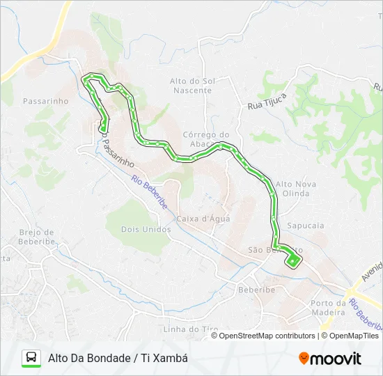 843 ALTO DA BONDADE / TI XAMBÁ Bus Line Map