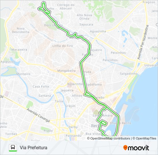 Mapa de 741 DOIS UNIDOS de autobús