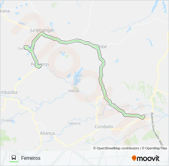 19004 GOIANA - FERREIROS Bus Line Map