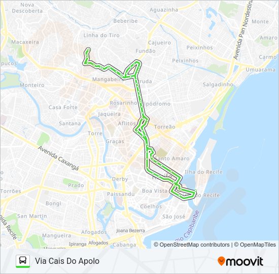 Mapa da linha 713 BOMBA DO HEMETÉRIO de ônibus