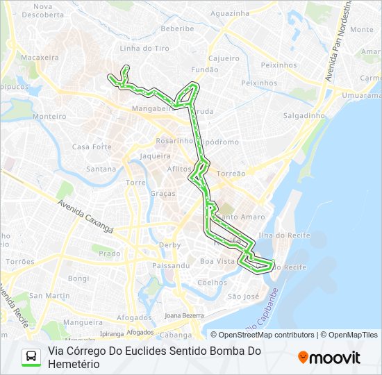 Mapa da linha 713 BOMBA DO HEMETÉRIO de ônibus