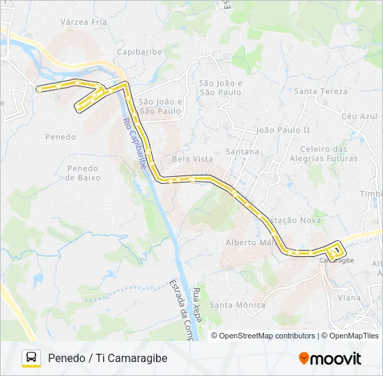2486 PENEDO / TI CAMARAGIBE Bus Line Map