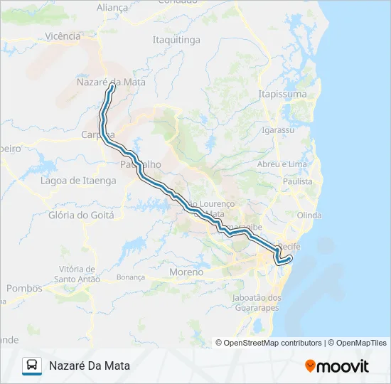 030 RECIFE - NAZARÉ DA MATA Bus Line Map